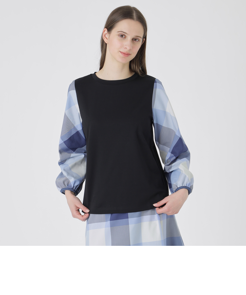 チェックスリーブプルオーバー