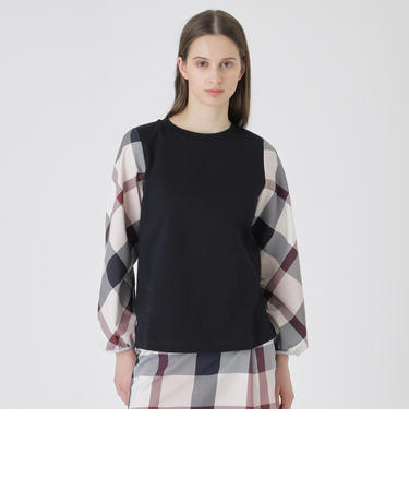 チェックスリーブプルオーバー