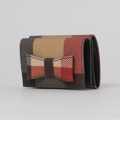 【WEB限定】クレストブリッジチェックPVCリボンミニウォレット