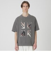 ユニオンジャックパッチワークハーフスリーブスウェットシャツ