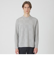 リネンミックスシャドーチェックニット