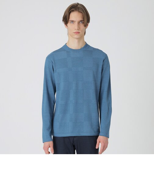 リネンミックスシャドーチェックニット