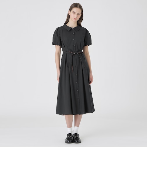 バルーンスリーブシャツドレス