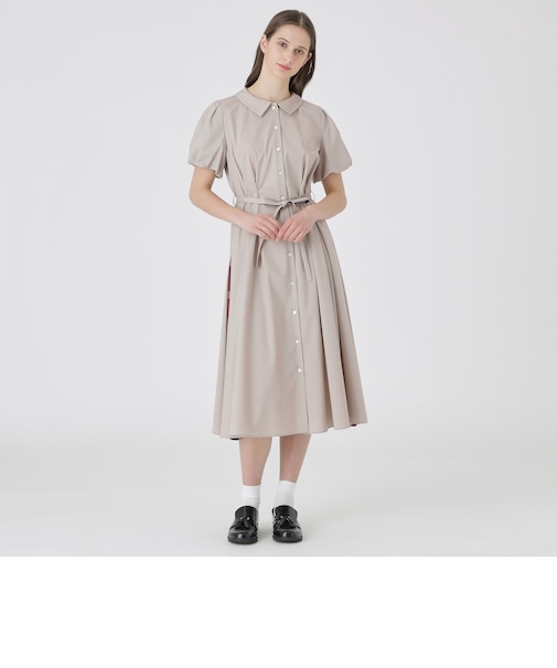 バルーンスリーブシャツドレス