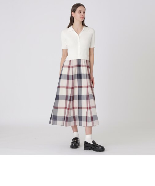 クレストブリッジチェックシアーボイルコンビドレス