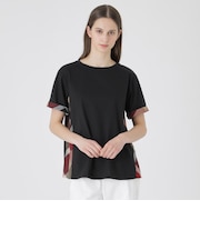 プレーティング天竺サイドチェックTシャツ