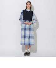 【WEB限定】クレストブリッジチェックニットコンビドレス