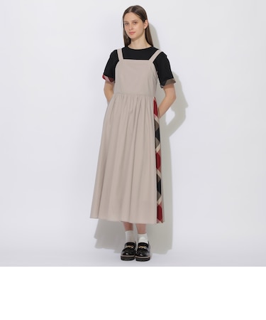 【WEB限定】サイドパーシャルチェックジャンパードレス