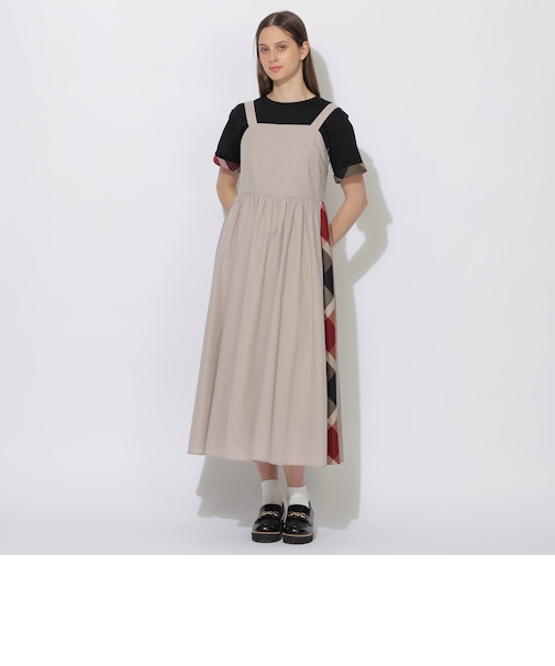 【WEB限定】サイドパーシャルチェックジャンパードレス