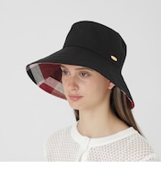 【UVカット】つば広リバーシブルバケットハット