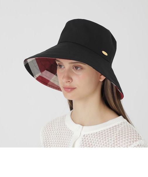 【UVカット】つば広リバーシブルバケットハット