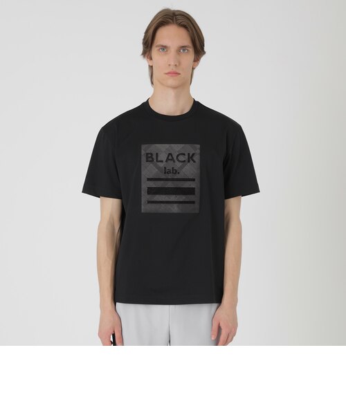 新品タグ付✨ブラックレーベル　BLACK lab.　ロゴグラフィック　ロンT　M BLACK lab.】テクスチャーミックスグラフィックTシャツ｜ブルー