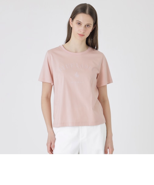 【UVカット】【接触冷感】【防透け】プレーティングシルケット天竺グラフィックロゴTシャツ