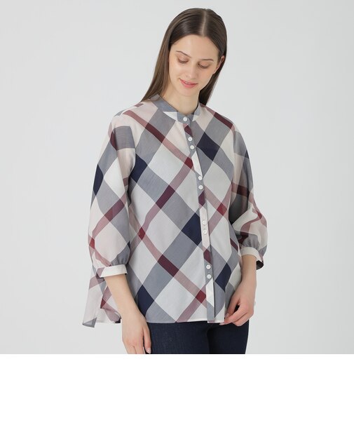 【一部店舗限定】クレストブリッジチェックブラウス