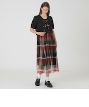 【sweetコラボ】クレストブリッジチェックチュールプリントドレスセット