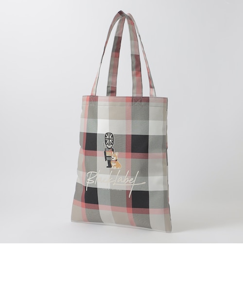 クレストブリッジチェックブリティッシュグラフィックトート｜ブルー