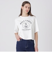 プレーティングシルケットスムースグラフィックロゴTシャツ