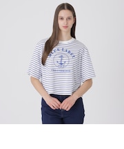 プレーティングシルケットスムースグラフィックロゴTシャツ