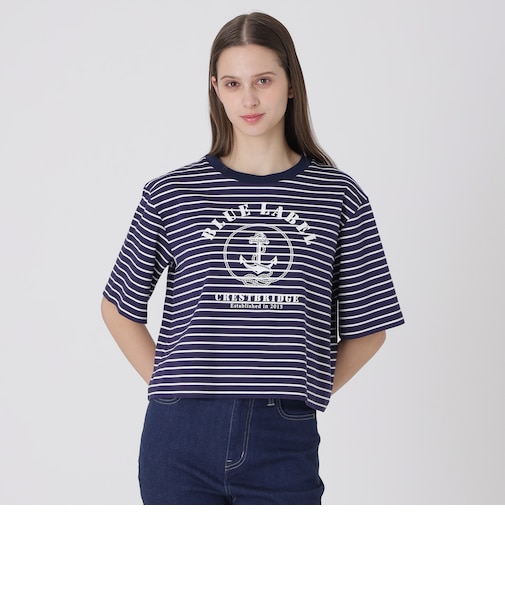 プレーティングシルケットスムースグラフィックロゴTシャツ