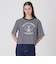プレーティングシルケットスムースグラフィックロゴTシャツ