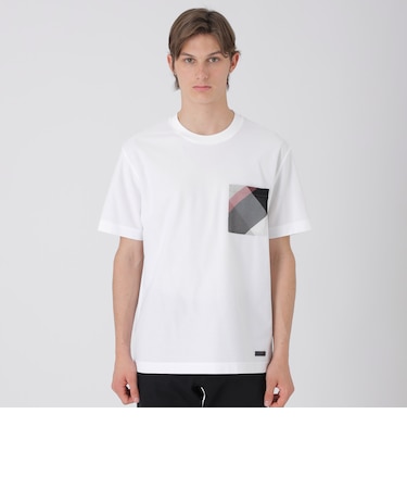 カラミチェックポケットTシャツ