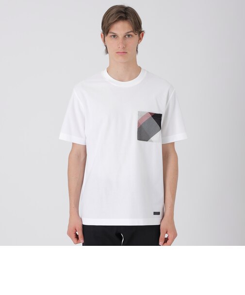 カラミチェックポケットTシャツ