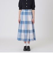 クレストブリッジチェックシアーボイルフレアスカート