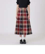 クレストブリッジチェックシアーボイルフレアスカート
