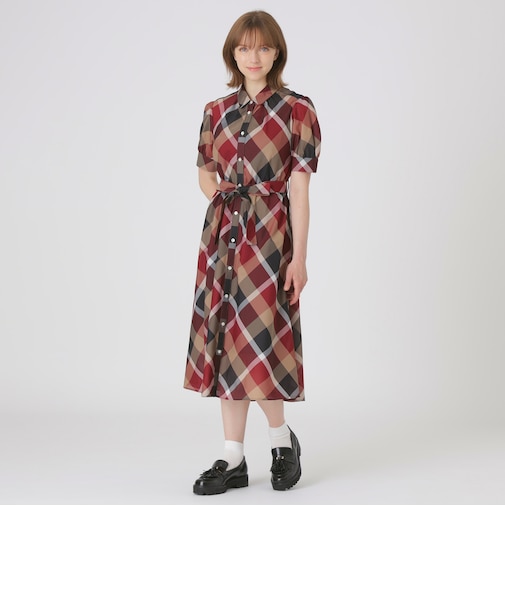 クレストブリッジチェックカラミクロスドレス