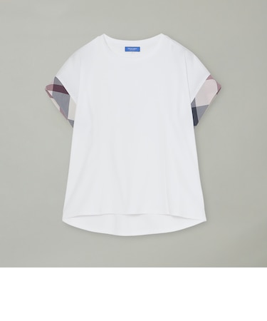 クレストブリッジチェックスリーブカットソー