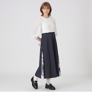 シアースリーブニットドッキングドレス