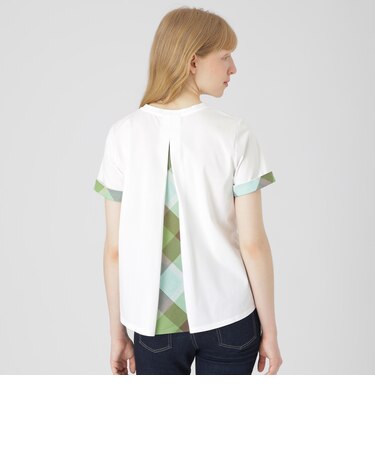 【一部店舗限定】バックチェック切り替えTシャツ