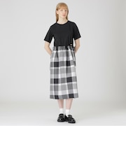 【一部店舗限定】クレストブリッジチェックライトクロッシングツイルコンビドレス