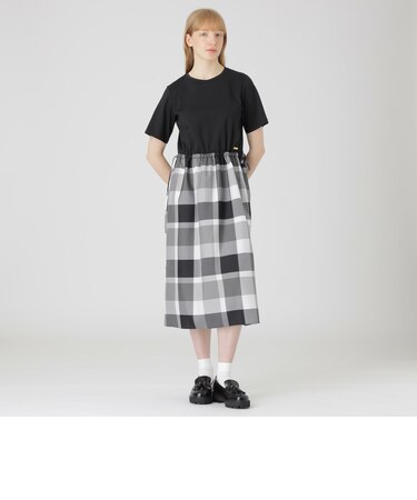 【一部店舗限定】クレストブリッジチェックライトクロッシングツイルコンビドレス