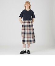 【一部店舗限定】クレストブリッジチェックライトクロッシングツイルコンビドレス