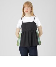 【一部店舗限定】パーシャルチェックキャミコンビ