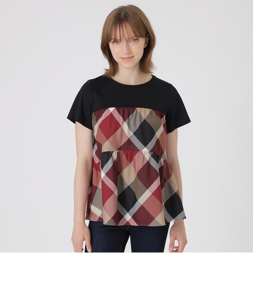 クレストブリッジチェックティアードコンビTシャツ