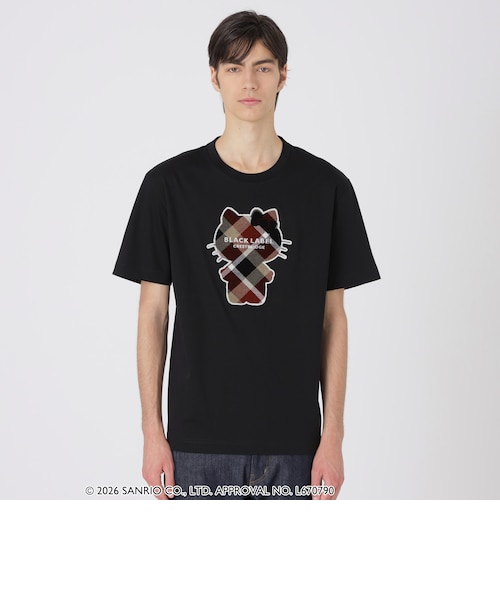 クレストブリッジチェックシルエットキティTシャツ ハローキティコラボ】クレストブリッジチェックシルエットキティT