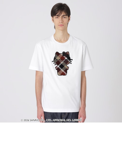 【ハローキティコラボ】クレストブリッジチェックシルエットキティTシャツ