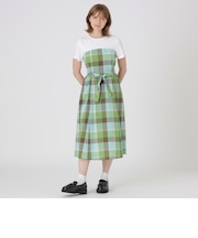 【一部店舗限定】CBチェックコットンリネンドッキングドレス