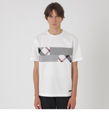 パネルパッチワークプラチナポンチTシャツ
