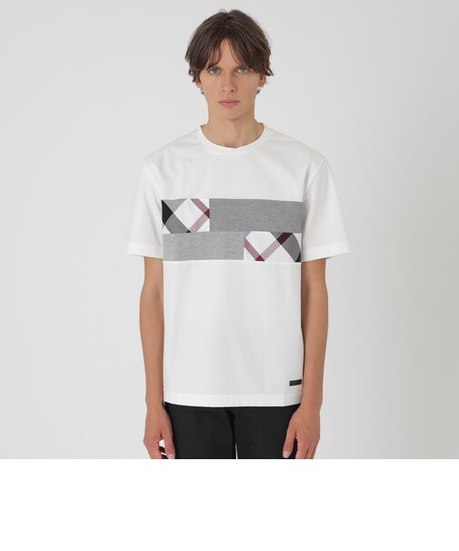 パネルパッチワークプラチナポンチTシャツ