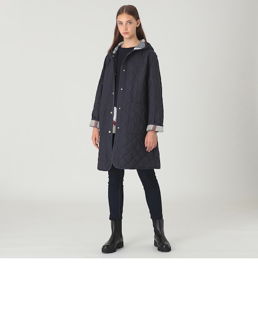 【一部店舗限定】クレストブリッジチェックキルティングコート