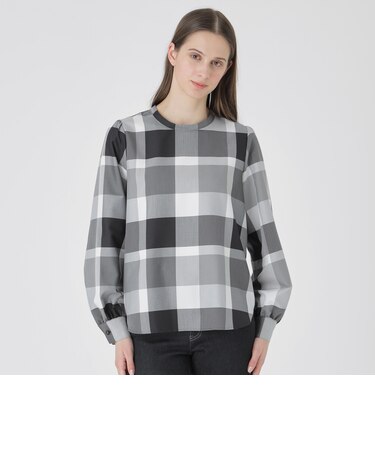 【一部店舗限定】クレストブリッジチェックライトクロッシングツイルブラウス
