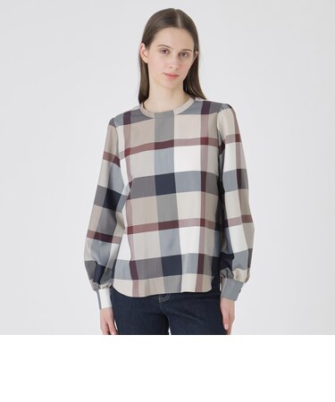 【一部店舗限定】クレストブリッジチェックライトクロッシングツイルブラウス