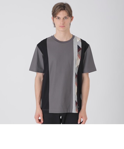 【一部店舗限定】ストライプパッチワークTシャツ