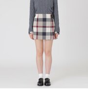 【阪急限定】クレストブリッジチェックウールポリエステルミニスカート