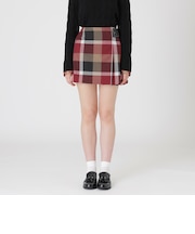 【阪急限定】クレストブリッジチェックウールポリエステルミニスカート