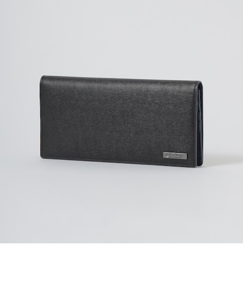 未使用 トーナルクレストブリッジチェックロングウォレット チェック柄 紺 黒 バイカラークレストブリッジチェックロングウォレット｜ブルーレーベル