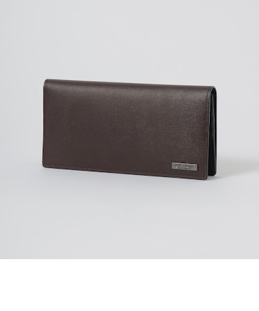 バイカラークレストブリッジチェックロングウォレット